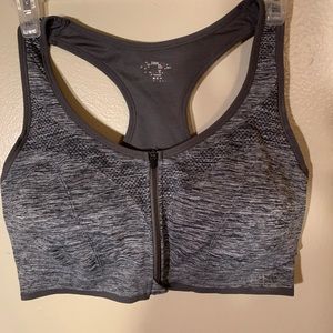 Gray sports bra